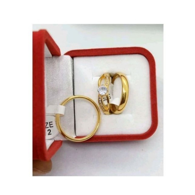 Rommanel Weddding Stainless Ring Sets