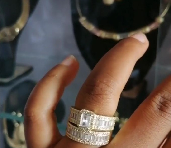 Gold Plated Brazilian Karat Couple Complete Ring Set