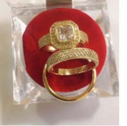 High Quality Gold Jewelry Wedding Ring Complete Couple Set