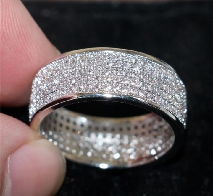 Engagement ring Shine Silver and Gold Color Women Ring Round Inlaid White Zircon Ring for Women Men Engagement Wedding Jewelry Gift