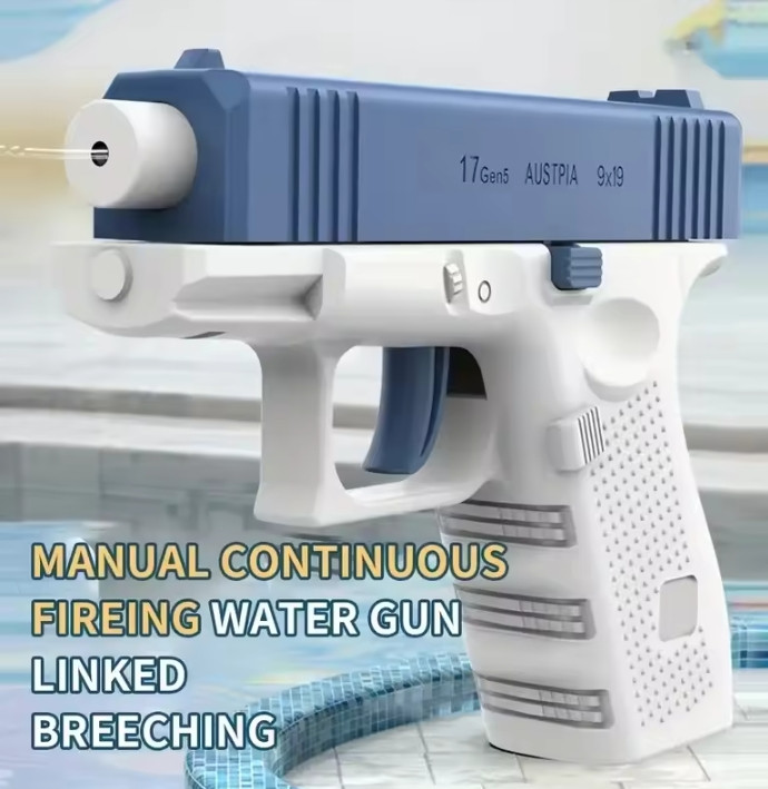 Mini Water Gun Children's Interactive Water Toy Water Spray Gun Summer Gift Toy with Linkage Rear Seat Continuous Fire Water Gun