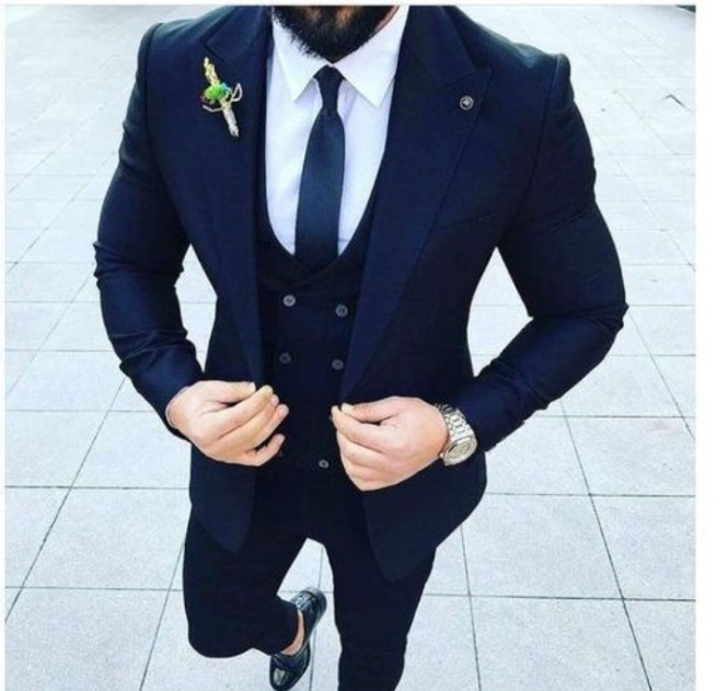 Men's Classic Suit For Wedding And Office Use - Navy Blue