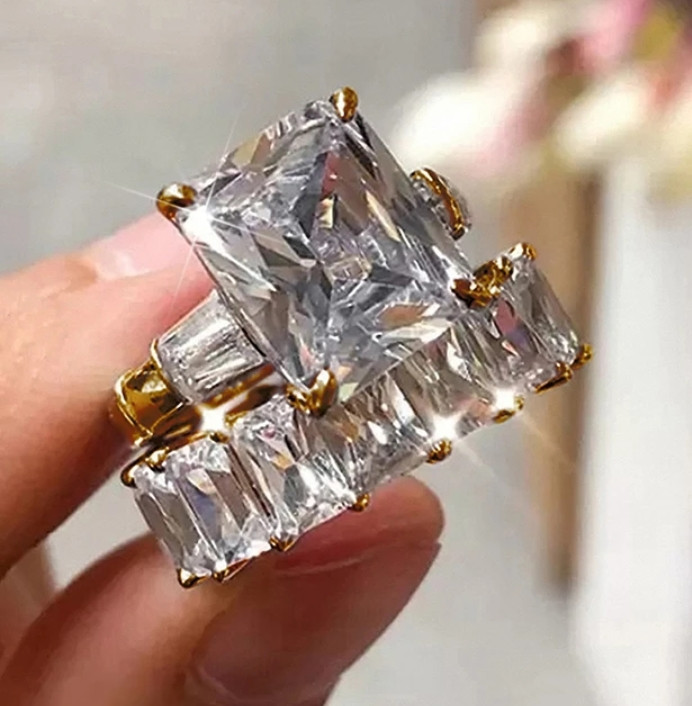 Wedding Rings for Women 2Pcs Set Silver Color/Gold Color Wedding Rings Hot Jewelry