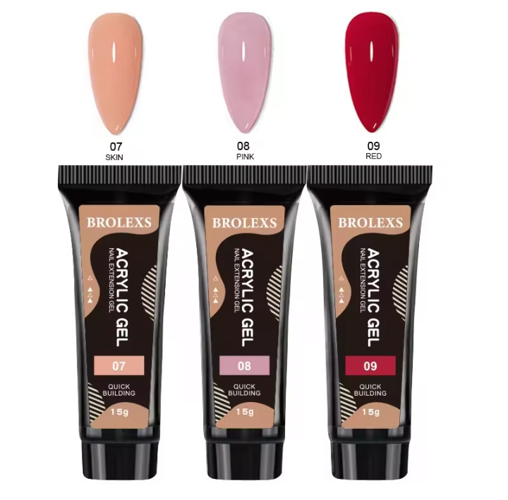 3  Poly Nail Gel Set 15ml ,Pure Color Acrylic Extension Gel ,Quick Crystal Builder Nail Gel for Art Design ,Extend Nail Fingertips